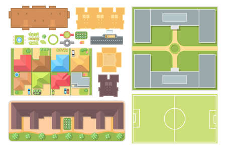 Cityscape elements, set of modern vector objects.のイラスト素材