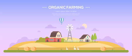 Organic farming  modern flat design style concept illustrationのイラスト素材