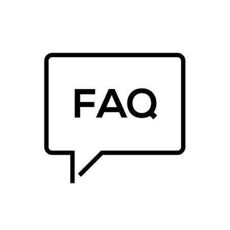 FAQ information - line design single isolated icon on white background. High quality black pictogram, emblem. Help speech bubble symbol for websites or mobile appsのイラスト素材