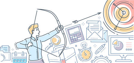 Businessman hitting the targetのイラスト素材