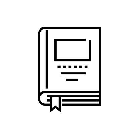 Book with a bookmark - line design single isolated iconのイラスト素材