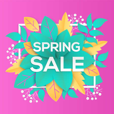 Spring sale - modern vector colorful illustrationのイラスト素材
