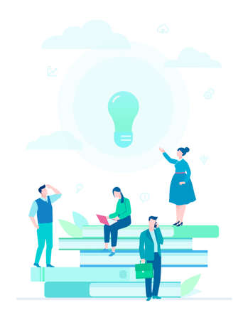 Bright idea - flat design style colorful illustrationのイラスト素材