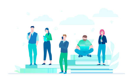 Business colleagues - flat design style colorful illustration