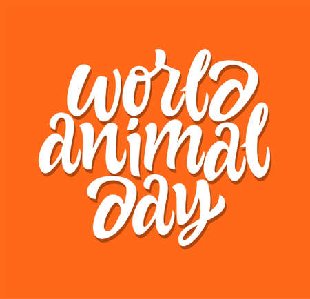 World Animal Day - vector hand drawn brush pen letteringの写真素材