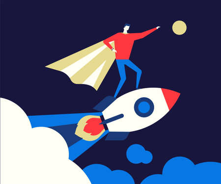 Startup - flat design style conceptual colorful illustrationのイラスト素材