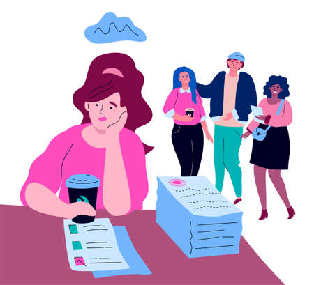 Job burnout - modern colorful flat design style illustrationのイラスト素材