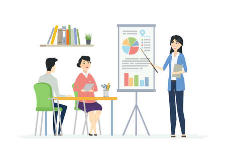 Business Meeting - modern vector cartoon characters illustrationのイラスト素材