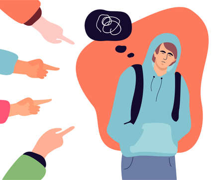 Bullying - modern colorful flat design style illustrationのイラスト素材