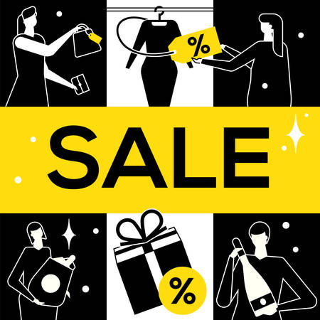 Big Sale - flat design style vector illustrationのイラスト素材