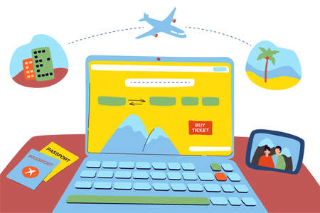 Planning summer vacation - colorful flat design style illustrationのイラスト素材