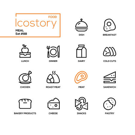 Meal - modern line design style icons setのイラスト素材