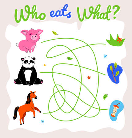 Educational children puzzle learning game vector templateのイラスト素材