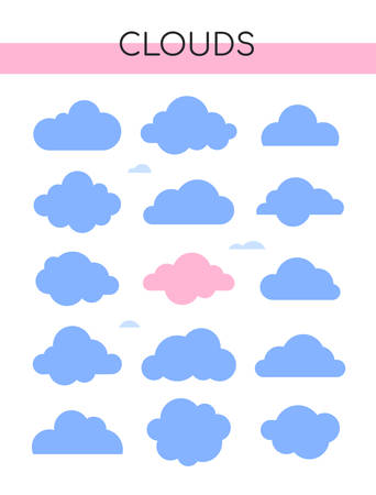 Clouds collection - set of colorful vector elementsのイラスト素材