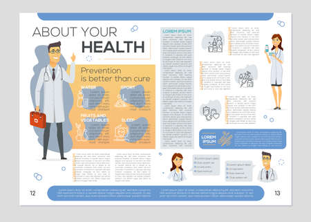 Your health article - colorful vector brochure templateのイラスト素材