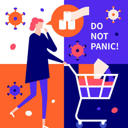 Do not panic - flat design style illustrationのイラスト素材