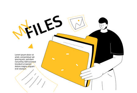 My files - modern colorful flat design style web bannerのイラスト素材