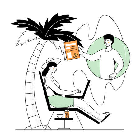 Work remotely - modern flat design style illustrationのイラスト素材