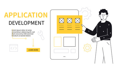 Web development - modern flat design style illustrationのイラスト素材