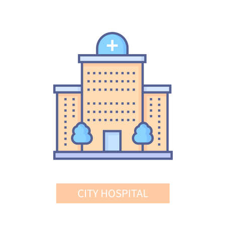 City hospital - modern line design style iconのイラスト素材