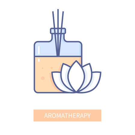Aromatherapy - modern colored line design style iconのイラスト素材
