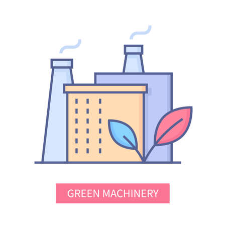 Green machinery - modern line design style iconのイラスト素材