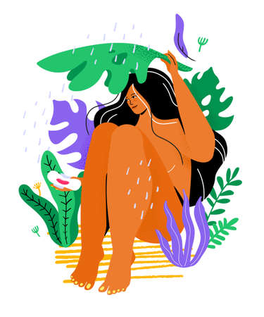 Tuff periods - colorful flat design style illustrationのイラスト素材