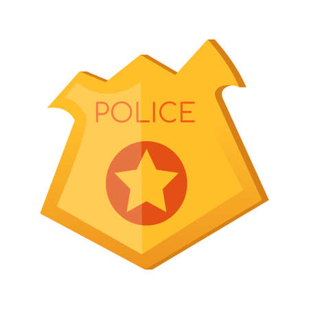 Police badge - modern flat design single isolated objectのイラスト素材