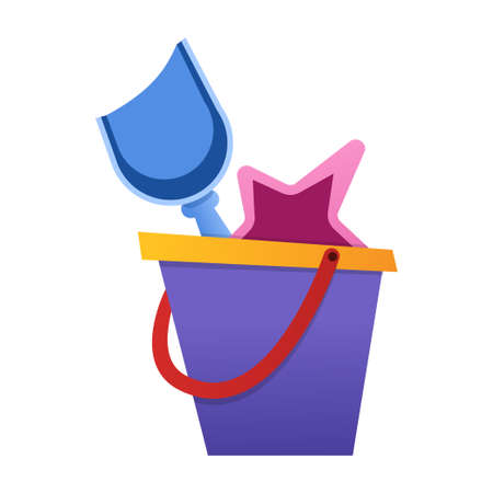 Bucket and shovel - modern flat design style single isolated objectのイラスト素材