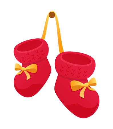 Baby booties - modern flat design style isolated iconのイラスト素材