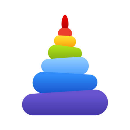 Pyramid made of plastic rings - modern flat design single isolated objectのイラスト素材