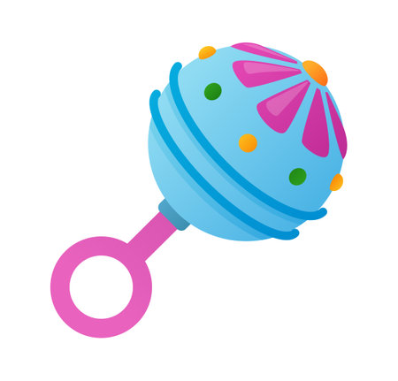 Baby rattle - modern flat design style isolated iconのイラスト素材