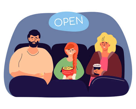 Cinema is opened - modern colorful flat design style illustrationのイラスト素材