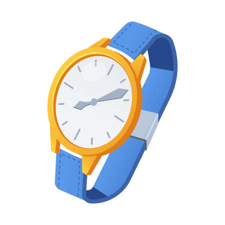 Wrist watch - modern flat design single isolated objectのイラスト素材
