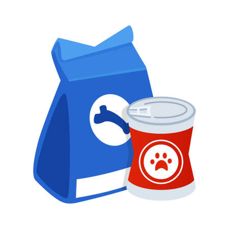 Dog food - modern flat design single isolated objectのイラスト素材