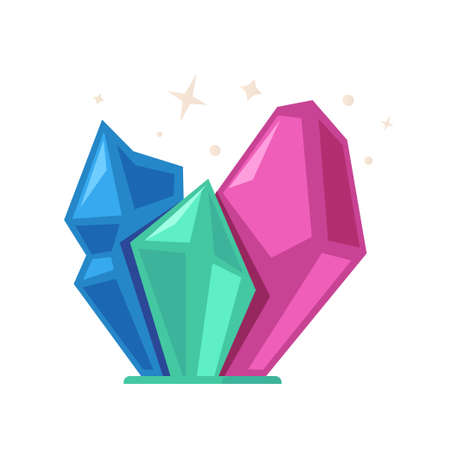 Magic crystals - modern flat design style single isolated objectのイラスト素材