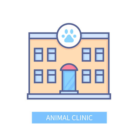 Animal clinic - modern colored line design style iconのイラスト素材