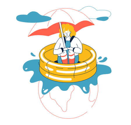 Melting glaciers - modern flat design style illustrationのイラスト素材