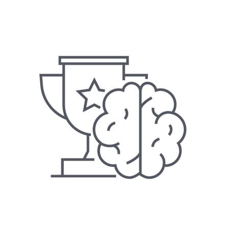 Winning the competition - modern black line design style iconのイラスト素材