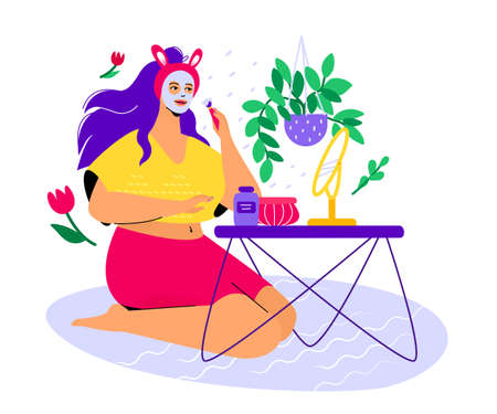 Skin care - colorful flat design style illustrationのイラスト素材