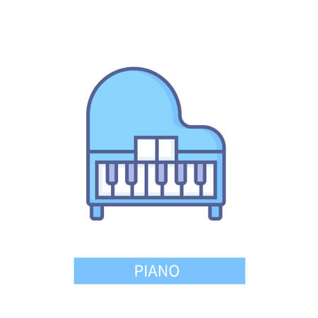 Piano - modern colored line design style iconのイラスト素材
