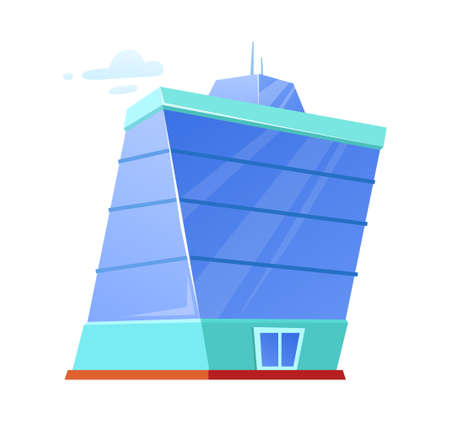 Futuristic building - flat design style object on white backgroundのイラスト素材