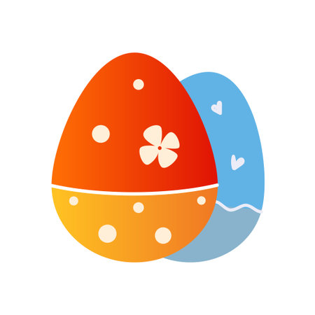 Two easter eggs - modern flat design single isolated objectのイラスト素材