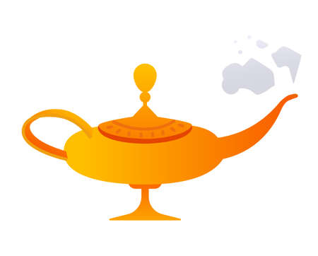 Magic lamp - modern flat design style single isolated objectのイラスト素材