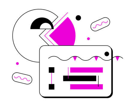 System and statistics - colorful flat design style illustration