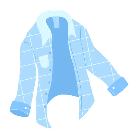 Checkered shirt - modern flat design single isolated objectのイラスト素材