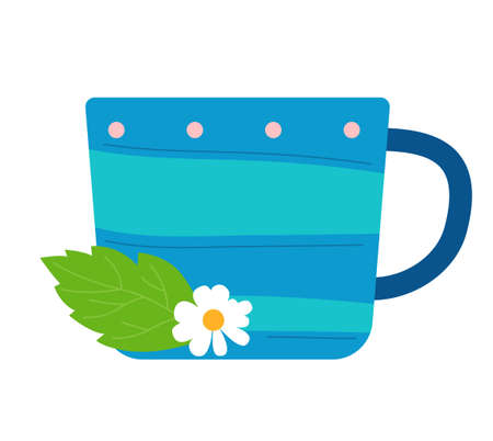 Cup of chamomile tea - modern flat design style single isolated objectのイラスト素材