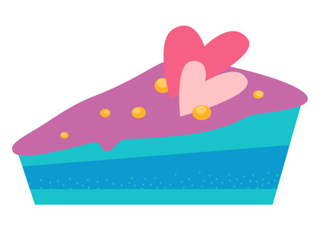 Piece of holiday cake - flat design style single isolated object