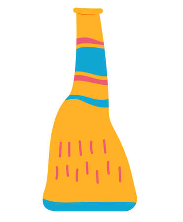 Clay homemade vase - modern flat design style single isolated objectのイラスト素材