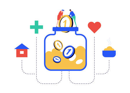 Budget allocation - modern colorful flat design style illustrationのイラスト素材